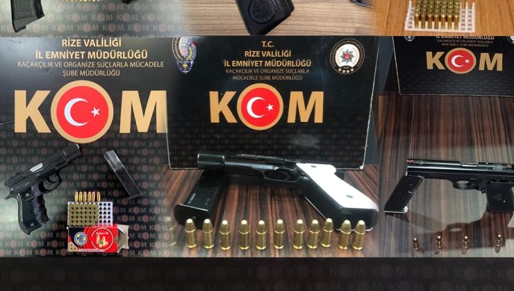 Rize’de Ses Sisteminin içinde 15 Tabanca Yakalandı
