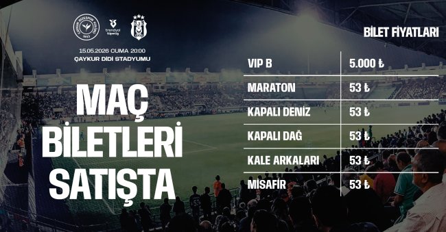Çaykur Rizespor – Beşiktaş maçının biletleri satışa çıktı.